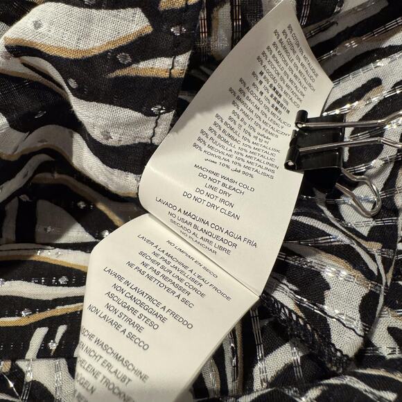 NWT Michael Kors Top Zebra Y2K Safari Abstract Boho Statement Bold Button Small - Picture 5 of 7